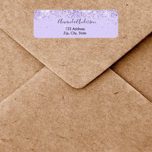 Violet lavender confetti elegant return address label