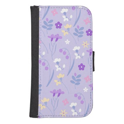 violet,lavender,cute,floral,pink,purple,pattern,gi samsung s4 wallet case
