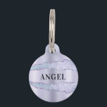 Violet lavender metal agate marble name pet ID tag<br><div class="desc">Violet,  lavender colored,   metallic looking and agate,  marble stone print.  Personalize and add a name on the front,  phone number on the back.</div>