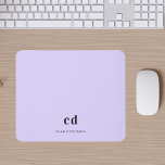 Violet lavender monogram initials name  mouse pad<br><div class="desc">A chic violet,  lavender colored background. Personalize and add your monogram initials,  letters and full name.</div>