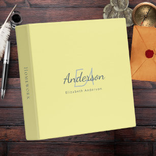 Violet Lavender Monogram Initials Name Personalize 3 Ring Binder