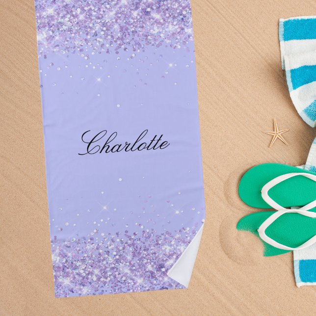 Violet lavender name beach towel (Creator Uploaded)