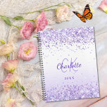Violet lavender name monogrammed 2025 planner<br><div class="desc">Violet,  lavender and white gradient background decorated with confetti. Personalize and add your first name,  monogram initials and year.</div>