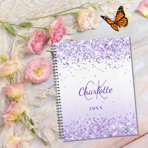 Violet lavender name monogrammed 2026 planner