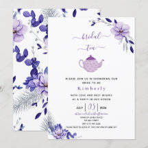 Violet Lavender & Silver Floral Bridal Tea