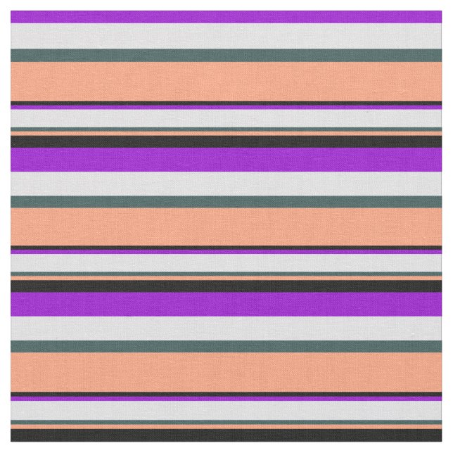 Violet, Lavender, Slate Gray, Light Salmon & Black Fabric (Close Up)