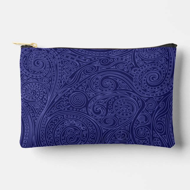 Violet & Lavender Spiral Pattern Accessory Pouch (Front)