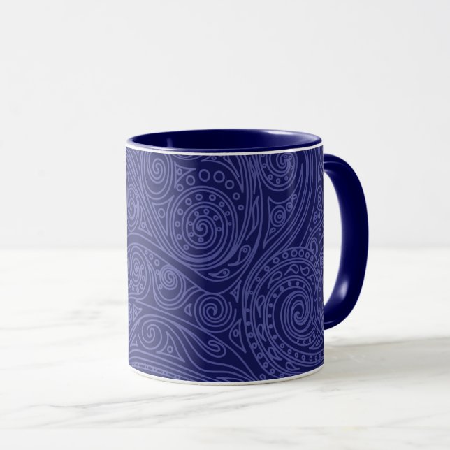 Violet & Lavender Spiral Pattern Mug (Front Right)