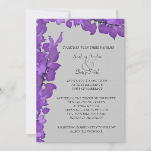 Violet Leaves Wedding Invitations