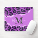 Violet Leopard Print Mouse Pad