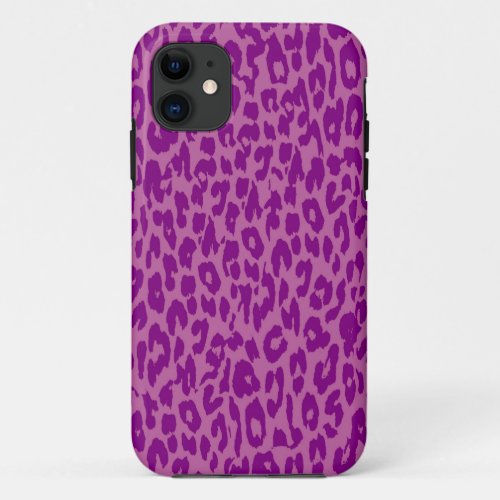 Violet Leopard Print Skin Fur iPhone 11 Case