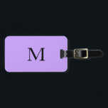 Violet Light Purple Monogram Initial Name Gift Luggage Tag<br><div class="desc">Monogrammed initial and also personal details like name,  address,  phone number and email all of which you can edit. Designed with attractive purple color background! You may change colors as you wish.</div>