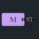 Violet Light Purple Monogram Initial Name Gift Luggage Tag<br><div class="desc">Monogrammed initial and also personal details like name,  address,  phone number and email all of which you can edit. Designed with attractive purple color background! You may change colors as you wish.</div>