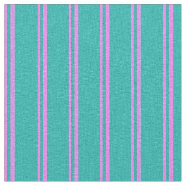 Violet & Light Sea Green Colored Pattern Fabric (Close Up)