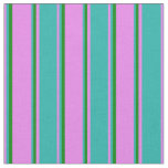 [ Thumbnail: Violet, Light Sea Green & Green Colored Pattern Fabric ]