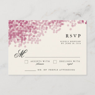 Violet Light Shower Rustic RSVP Response Cards