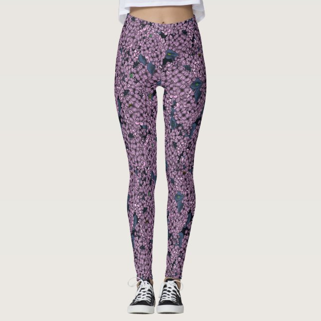 Violet Lilac garden Leggings (Front)