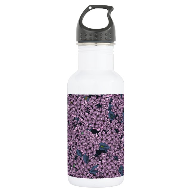 Violet Lilac garden Stainless Steel Water Bottle (Front)
