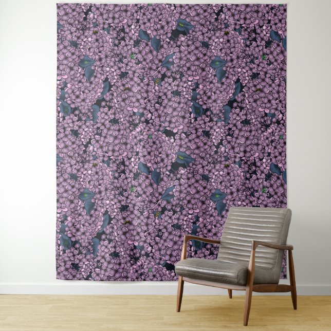 Violet Lilac garden Tapestry (In Situ)