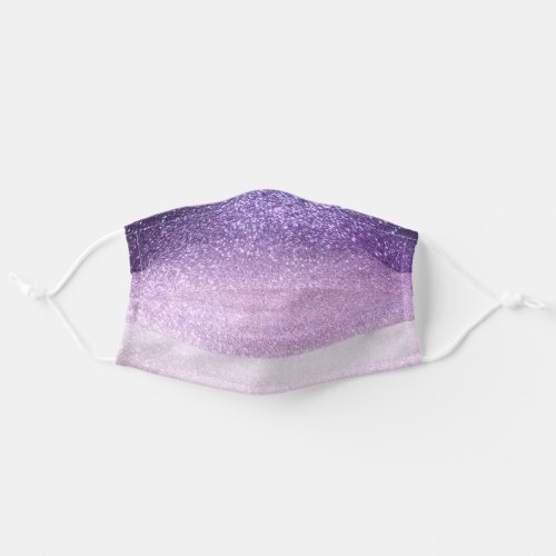Violet Lilac Pastel Purple Triple Glitter Ombre Adult Cloth Face Mask