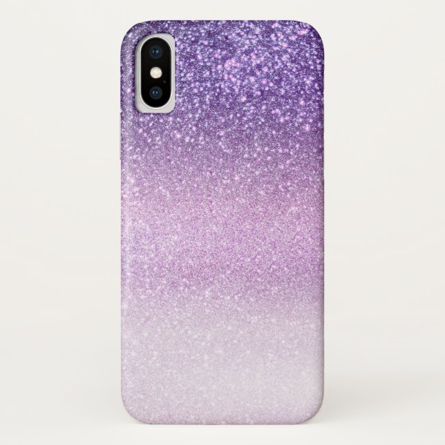Violet Lilac Pastel Purple Triple Glitter Ombre Case-Mate iPhone Case (Back)