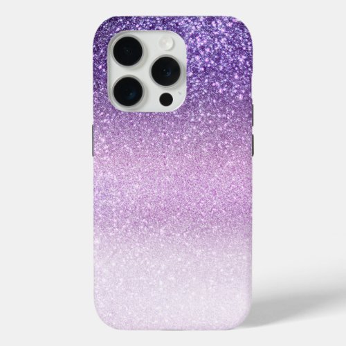 Violet Lilac Pastel Purple Triple Glitter Ombre iPhone 15 Pro Case