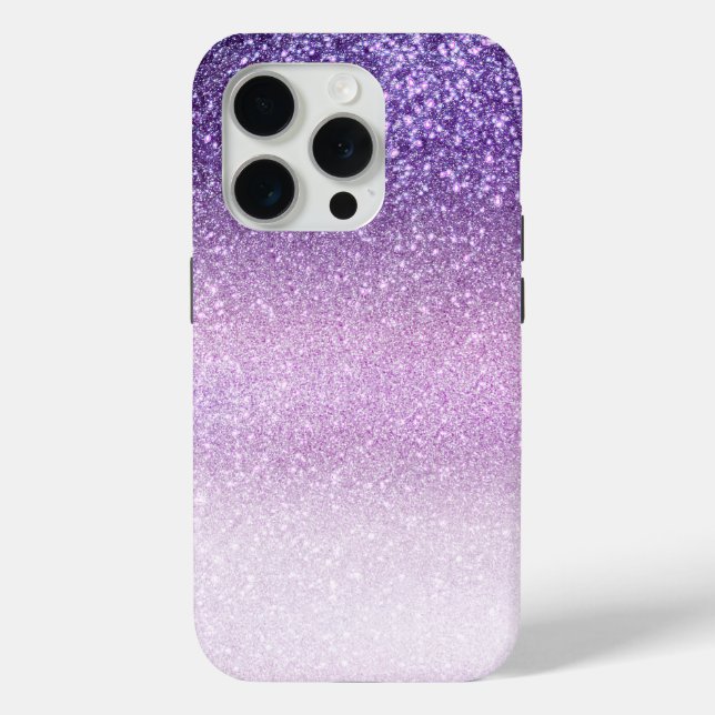 Violet Lilac Pastel Purple Triple Glitter Ombre Case-Mate iPhone Case (Back)