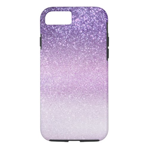 Violet Lilac Pastel Purple Triple Glitter Ombre iPhone 87 Case