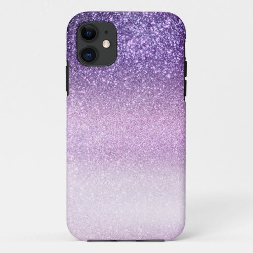 Violet Lilac Pastel Purple Triple Glitter Ombre iPhone 11 Case