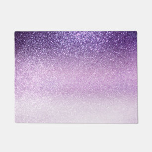 Violet Lilac Pastel Purple Triple Glitter Ombre Doormat