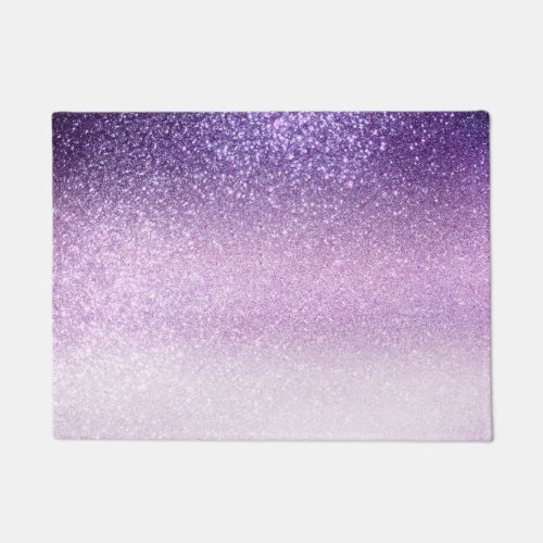 Violet Lilac Pastel Purple Triple Glitter Ombre Doormat