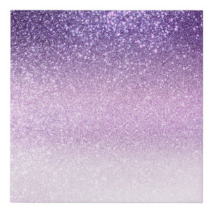 Violet Lilac Pastel Purple Triple Glitter Ombre Faux Canvas Print