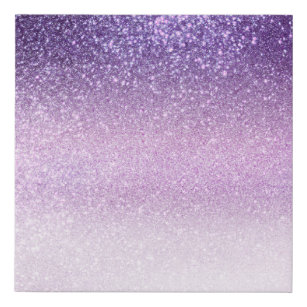Violet Lilac Pastel Purple Triple Glitter Ombre Faux Canvas Print