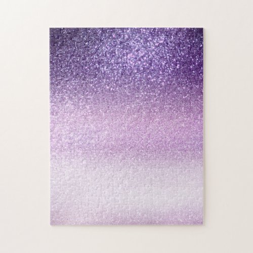 Violet Lilac Pastel Purple Triple Glitter Ombre Jigsaw Puzzle