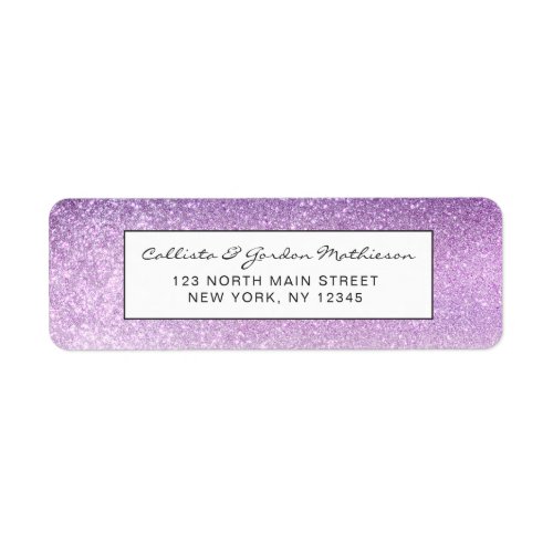 Violet Lilac Pastel Purple Triple Glitter Ombre Label