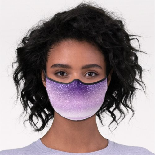 Violet Lilac Pastel Purple Triple Glitter Ombre Premium Face Mask