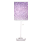 Violet Lilac Pastel Purple Triple Glitter Ombre Table Lamp (Left)