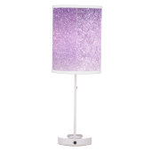 Violet Lilac Pastel Purple Triple Glitter Ombre Table Lamp (Back)