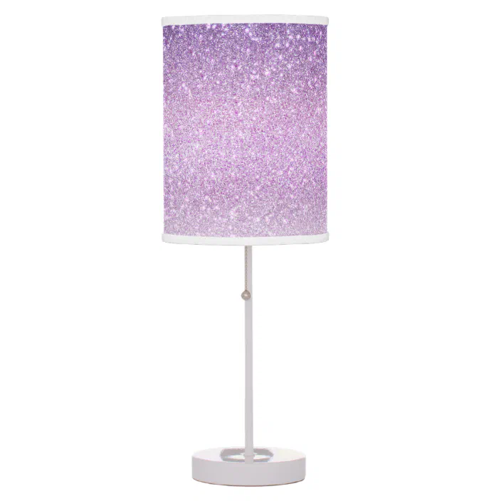 Triple Glitter Ombre Table Lamp, Lilac Table Lamp