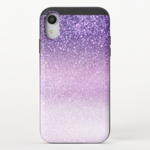Violet Lilac Pastel Purple Triple Glitter Ombre iPhone XR Slider Case