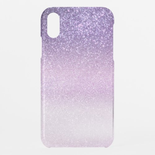 Violet Lilac Pastel Purple Triple Glitter Ombre iPhone XR Case