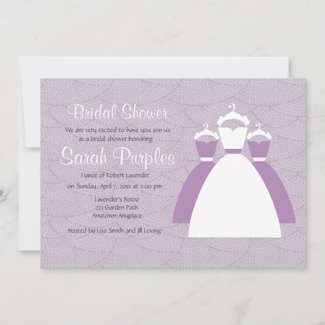 Violet Lilac Purple Custom Bridal Shower Invites (Front)