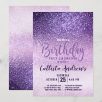 Violet Lilac Purple Triple Glitter Ombre Birthday