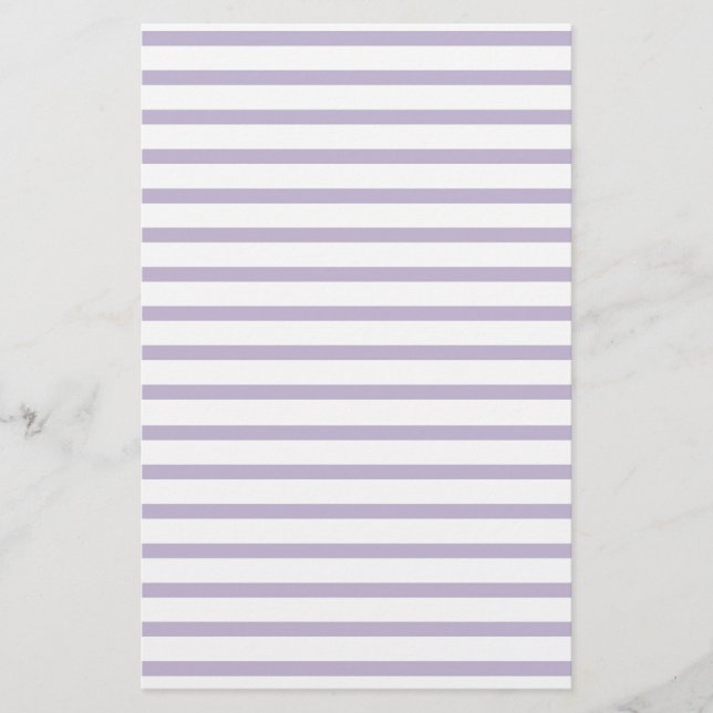 Violet Lined Paper Stripes for Notes Stationery (Front)