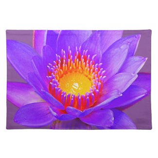Violet Lotus Flower Cloth Placemat