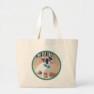 Violet Loves You! French Bulldog Art for Rescue! Large Tote Bag