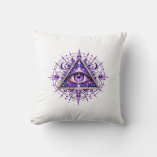 Violet Lunar Eye Throw Pillow