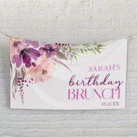 Violet Magenta Purple Floral Birthday Brunch