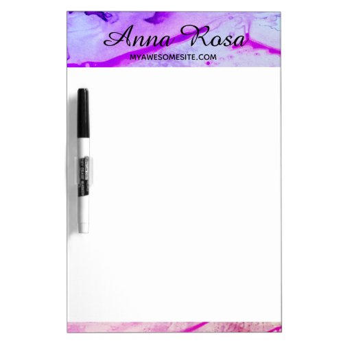  Violet Magenta Turquoise Abstract Watercolor Dry Erase Board