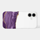 Violet Marble Agate Golden Glitter Accents Samsung Galaxy Case (Back Horizontal)